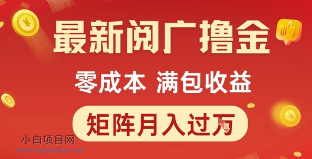 最新阅广撸金项目,零成本满包收益,可矩阵操作,月入过1W【揭秘】-小白项目分享网