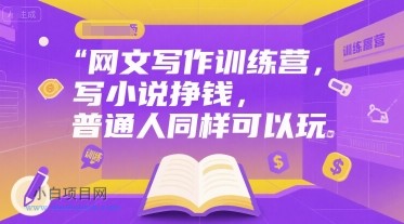 网文写作训练营,写小说挣钱,普通人同样可以玩