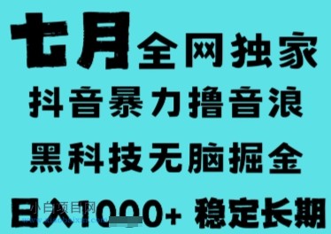 7月最新风口抖音无人直播撸音浪,长期稳定,非短期,全自动运行,低门槛无脑,日入1k+【揭秘】