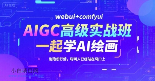 AIGC高级实战班,webui+comfyui,一起学AI绘画,别抱怨行情,聪明人已经站在风口上