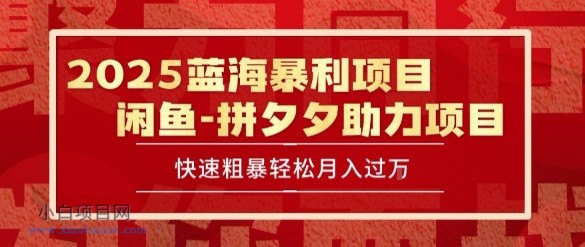 2025 最新闲鱼蓝海暴利项目 快速粗暴让你月入过1W不是梦,保姆级教程【揭秘】