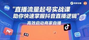 直播流量起号实战课,助你快速掌握抖音直播逻辑,高效启动商家自播