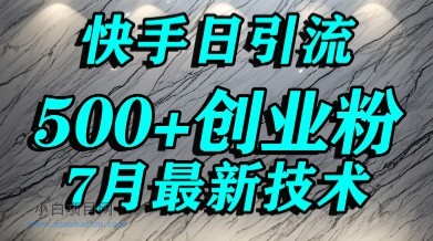 创业粉怎么打？快手精准引流创业粉，宝妈群体日进500+精准流量-小白项目分享网