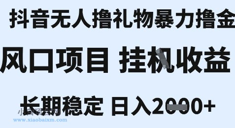 最新风口抖音无人暴力撸金技术,不违规不封号,一个小时收益2k+,小白当天拿结果【揭秘】