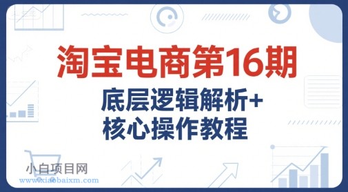 淘宝电商第16期,底层逻辑解析+核心操作教程,运营、推广提升能力的必学课程+配套资料