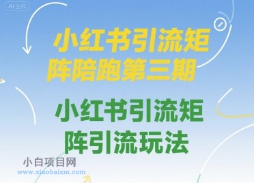 小红书引流矩阵陪跑第三期,小红书引流矩阵引流玩法