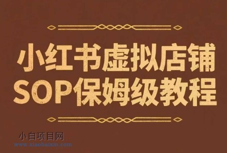 小红书虚拟店铺SOP保姆级教程，​通过在小红书开店卖学科类资料变现（更新）-小白项目分享网