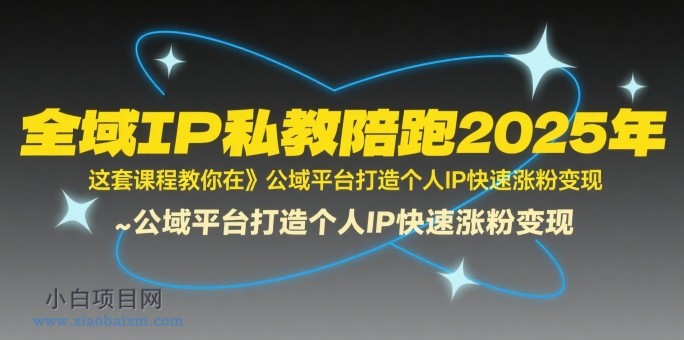 全域IP私教陪跑2025年,这套课程教你在公域平台打造个人IP快速涨粉变现