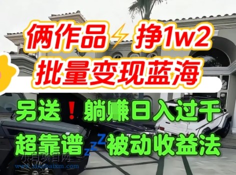 只靠2个作品点赞数量就挣1.2W，不导私域也能变现了【支持矩阵】汽水音乐门种草项目-小白项目分享网