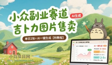 小众副业赛道 吉卜力图片售卖 单日2张+ AI一键生成【附教程】-小白项目分享网