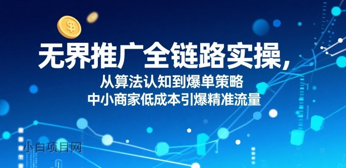 无界推广全链路实操,从算法认知到爆单策略,中小商家低成本引爆精准流量