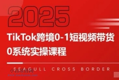 TikTok跨境0-1短视频带货,系统拆解TikTok跨境带货全链路,实现跨境可持续盈利