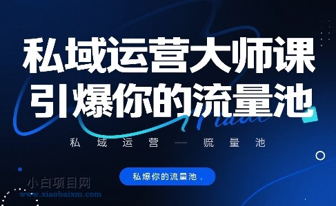 私域运营大师课，引爆你的流量池-小白项目分享网