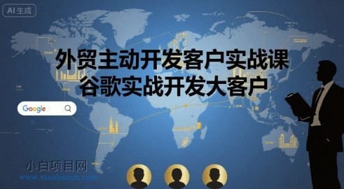 外贸主动开发客户实战课,谷歌实战开发大客户-小白项目分享网