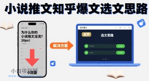 为什么你的小说推文没流量？小说推文知乎爆文选文思路-小白项目分享网