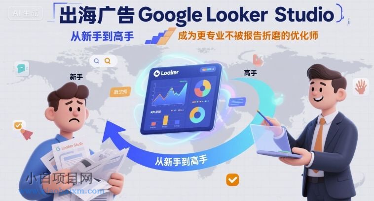 出海广告Google Looker Studio从新手到高手,成为更专业不被报告折磨的优化师