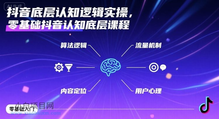 抖音底层认知逻辑实操,零基础抖音认知底层课程