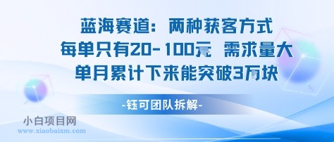 蓝海赛道：需求量大 单月累计下来能突破3W-小白项目分享网