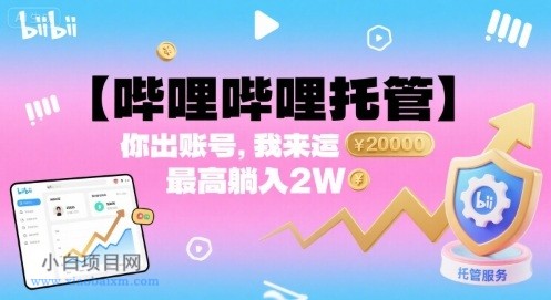 【哔哩哔哩托管】你出账号,我来运营,最高躺入2W【揭秘】