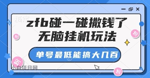 zfb碰一碰撒钱了，无脑挂G玩法，单号最低能搞大几张【揭秘】-小白项目分享网