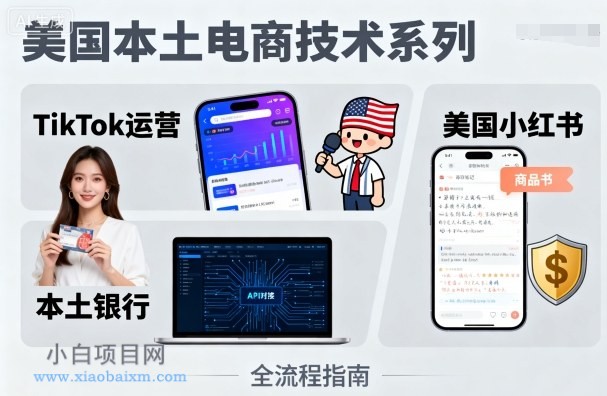 美国本土电商技术,Tiktok 运营篇+美国小红书篇+本土银行篇