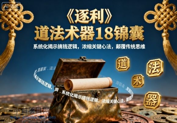 《逐利》道法术器18锦囊,系统化揭示搞钱逻辑,浓缩关键心法,颠覆传统思维