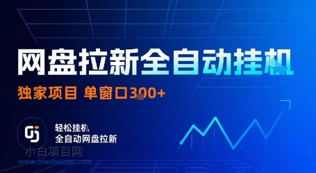 网盘拉新全自动挂G，独家技术，操作简单，自动完成拉新任务，单窗口3张【揭秘】-小白项目分享网