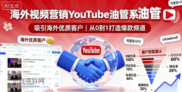 海外视频营销YouTube油管系列课程,吸引海外优质客户