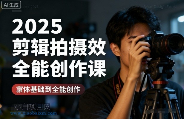 2025剪辑拍摄特效全能创作课，零基础到全能创作-小白项目分享网