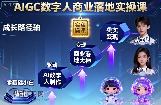 AIGC数字人商业落地实操课,从零基础小白到AI数字人大神-小白项目分享网