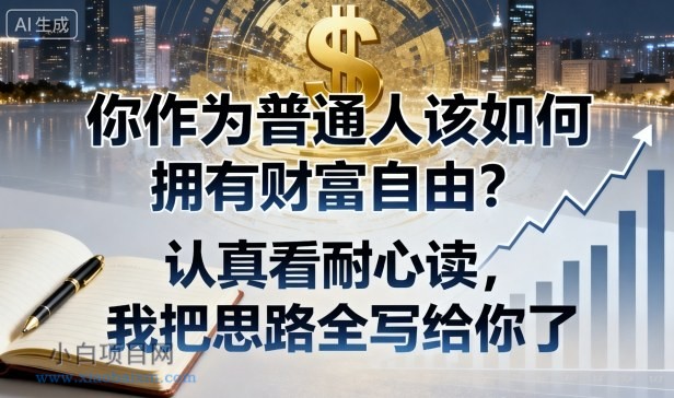 付费文章:你作为普通人该如何拥有财富自由?认真看耐心读,我把思路全写给你了-小白项目分享网