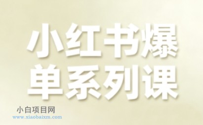 小红书爆单系列课,聚焦小红书电商全链路增长