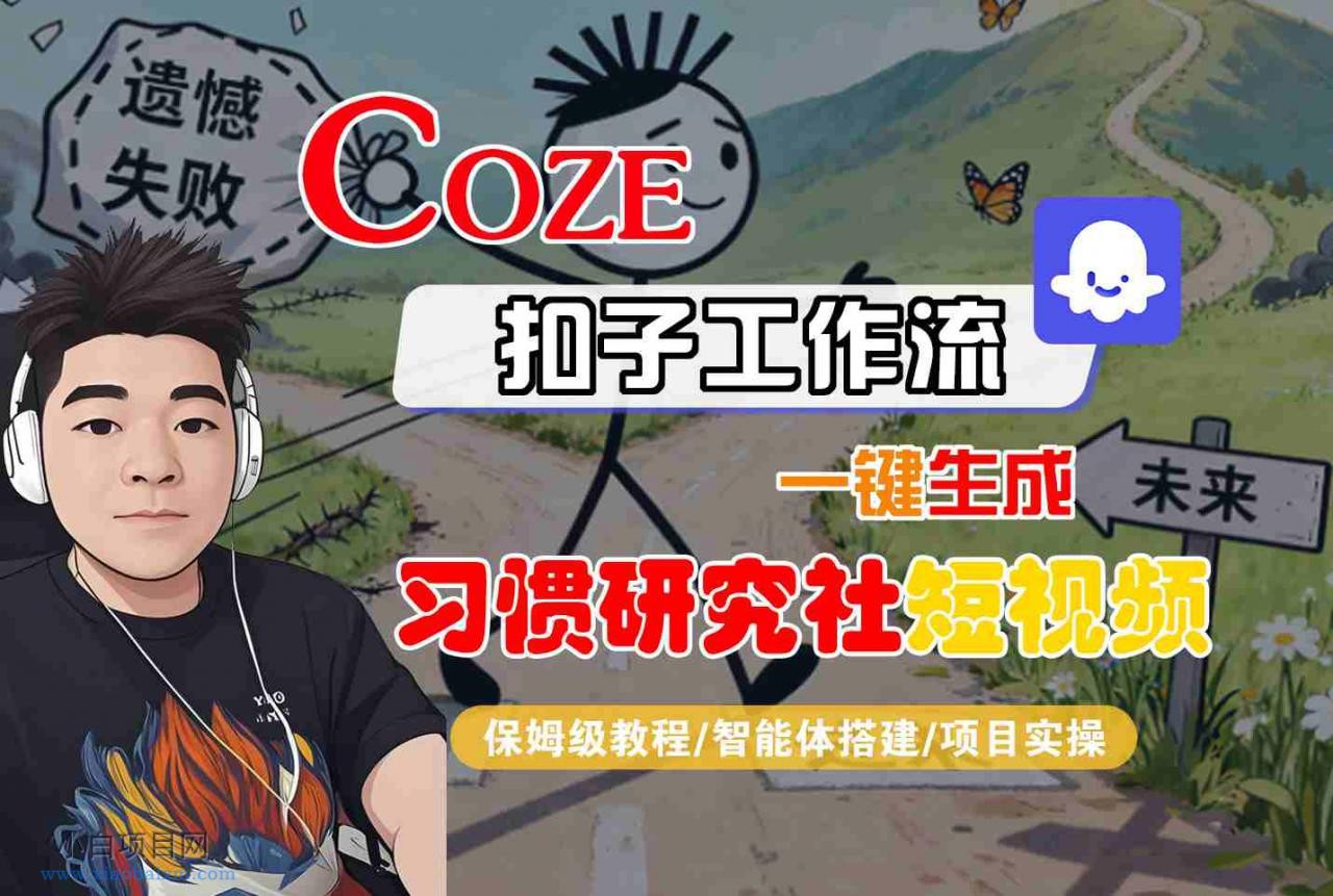 Coze扣子智能体工作流一键生成“习惯研究社“短视频，全流程保姆级教学-小白项目分享网