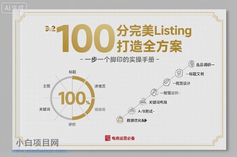 100分完美Listing打造全方案,想要完美listing必须是需要一步一个脚印的-小白项目分享网