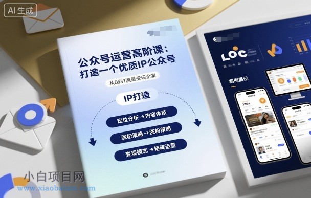公众号运营高阶课，打造一个优质IP公众号-小白项目分享网