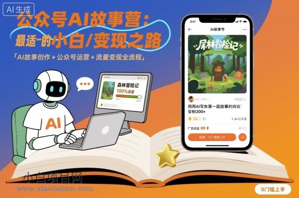 公众号ai故事营，最适合小白的自媒体变现之路-小白项目分享网