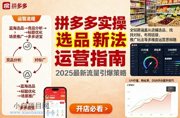 王校长9月12拼多多实操新玩法,全链路涵盖从店铺选品、找对标,布局链接,推广玩法等多维度运营思路-小白项目分享网
