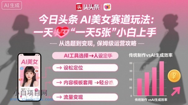 今日头条AI美女赛道玩法,一天轻松5张,小白轻松上手