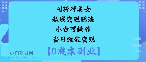 AI骑行美女私域变现玩法小白可操作当日就能变现-小白项目分享网