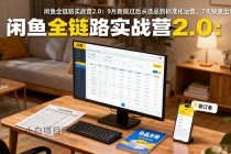 闲鱼全链路实战营2.0:9月新规过后从选品到标准化运营,7天快速出单