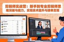 剪辑师实战营：新手到专业剪辑师思维突破与能力，实现技术提升与接单变现-小白项目分享网