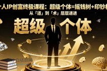 个人IP创富终极课程：超级个体=摇钱树+印钞机，从「道」到「术」层层递进-小白项目分享网