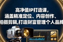 高净值IP打造课,涵盖精准定位、内容创作、拍摄剪辑,打造财富管理个人品牌