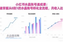 2025小红书水晶账号速成课：快速掌握从0-1水晶账号孵化全流程，月收入达2w-小白项目分享网