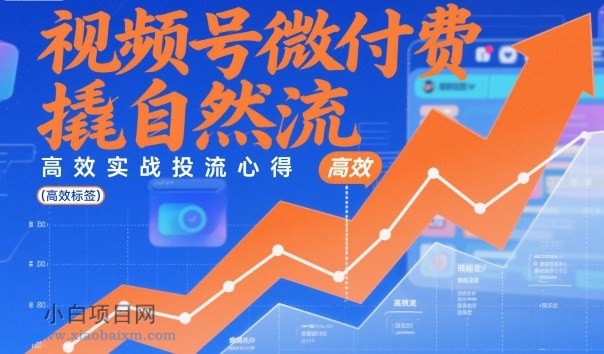 【匠心小白】视频号微付费撬自然流,高效实战投流心得