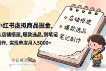 小红书虚拟商品掘金，从店铺搭建,爆款选品,到笔记制作，实现单店月入5000+-小白项目分享网