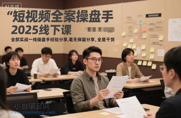 【匠心小白】短视频全案操盘手2025线下课，全部实战一线操盘手经验分享，毫无保留分享，全是干货-小白项目分享网