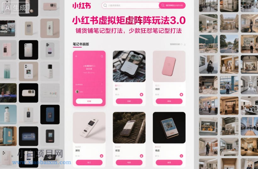 【匠心小白】小红书虚拟矩阵玩法3.0，铺货铺笔记型打法，少款狂怼笔记型打法-小白项目分享网