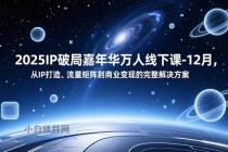 2025IP破局嘉年华万人线下课-12月,从IP打造、流量矩阵到商业变现的完整解决方案
