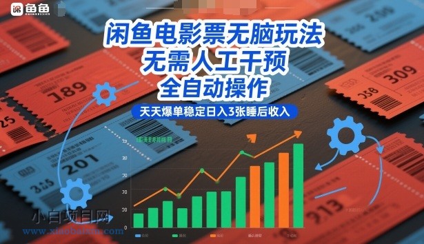 【匠心小白】闲鱼电影票无脑玩法,无需人工干预,全自动操作,天天爆单稳定日入3张睡后收入【揭秘】